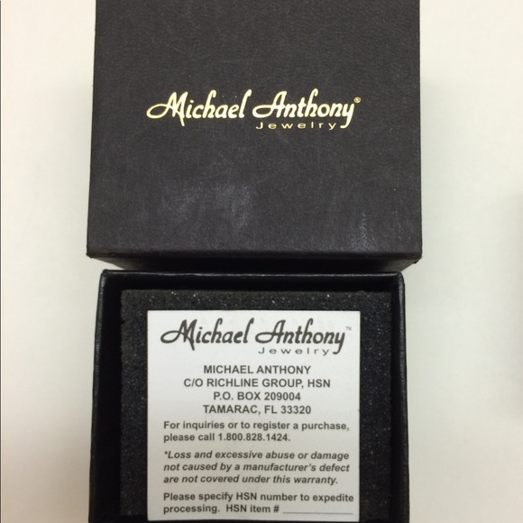 MICHAEL ANTHONY 14k White Gold 4mm Ring Size 6 NEW - Picture 4 of 5